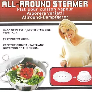 Vaporizzatore per alimenti in plastica a microonde a tutto tondo 9 1/2" spedizione gratuita veloce!!! - Foto 1 di 1