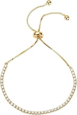 Pulseira de tênis feminina clássica PAVOI folheada a ouro 14K com zircônia cúbica | Adjusta - Imagem 1 de 4
