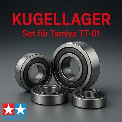 KUGELLAGERSATZ FÜR TAMIYA TT-01 & TT-01E MODELLE - 16 GUMMIGEDICHTETE LAGER - Bild 1 von 2