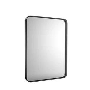 22 In. W X 30 In. H Rectangular Aluminum Alloy Framed Rounded Black Bathroom Van - Picture 1 of 9
