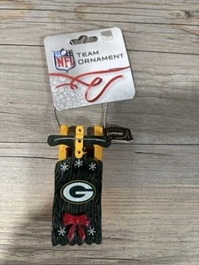 Green Bay Packers Football Team NFL Vintage Sled Christmas Tree Ornament - Picture 1 of 3