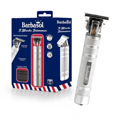 Recortadora de cuchillas en T recargable de acero inoxidable Barbasol con hueco cero y 3 peines Foto 1 de 4