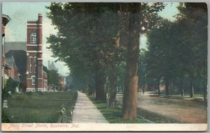 RUSHVILLE IN MAIN STREET ANTIQUE POSTCARD - Picture 1 of 2