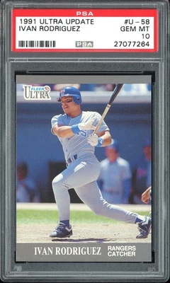 IVAN RODRIGUEZ 1991 FLEER ULTRA UPDATE #U-58 U 58 PSA 10 RC - Image 1 of 2