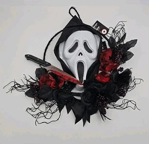 Ghost Face Spirit Halloween Decoración Grito Película Iluminar Corona Nuevas con Etiquetas Rosas - Imagen 1 de 18