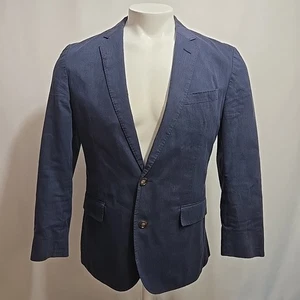 J Crew Ludlow Slim-Fit Unstructured Suit Jacket Mens 38S Navy Stretch Cotton - Picture 1 of 14