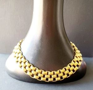 Vintage MONET 3 CURB CHAIN CHOCKER - Picture 1 of 7
