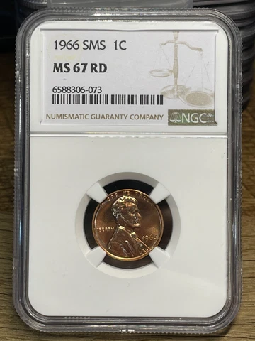 1966 SMS Lincoln 1c, NGC Graded MS 67 RD Cover