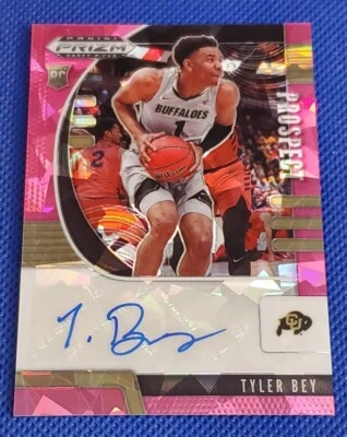 TYLER BEY 2020 Prizm Draft Picks #PA-TB PRIZM PINK Cracked Ice Auto - Image 1 of 2