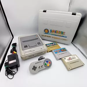 Nintendo Super Famicom Console Controller Mario Cary Case 3 Games Japanese - Bild 1 von 23