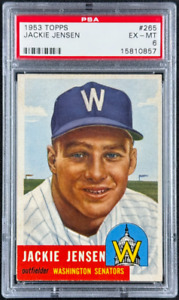1953 Topps #265 Jackie Jensen Washington Nationals PSA 6 Vintage Baseball Cards