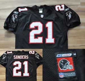 Deion Sanders Atlanta Falcons Reebok Jersey Authentic Helmet Tag Sewn Men 50 - Picture 1 of 12