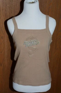 Harley Davidson Women’s 24-year-old Beige (Brown) Tank Top T Shirt Size L Dealer - Picture 1 of 3