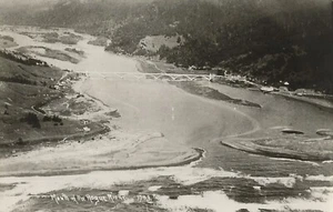Postcard Oregon Mouth of Rogue River Curry Cnty Patterson Bridge RPPC 1930-50 - Picture 1 of 1