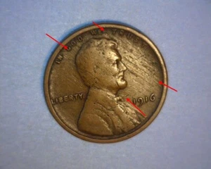 1916 LINCOLN CENT DEFECTIVE PLANCHET 🌟LAMINATED OBVERSE 🌟BETTER DATE🌟US ERROR - Picture 1 of 6