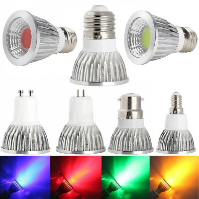 RGB Dimmable B22/E14/E27/GU10/GU5.3 LED COB Spotlights Bulbs Lamp 6W 9W 12W 230V - Image 1 of 4