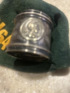 Medallion by Unknown Sterling Silver Napkin Ring Helmeted Male Warrior Heirloom - Picture 1 of 6