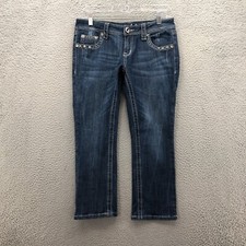 Grace in LA Womens Juniors 7/27 Stretch Denim Bootcut 5 Pocket Pants *Fade Lines