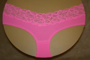 Peach Extra Low Rise Hipster By Victoria's Secret Floral Lace & Jewel - S - Picture 1 of 2