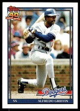1991 Topps Alfredo Griffin Los Angeles Dodgers #226