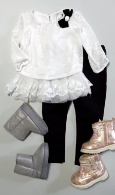 Белый кружевной свитер платье от редких изданий 18 М джинсы на FreeStyle 2T ботинки SZ 5 - Изображение 1 из 4