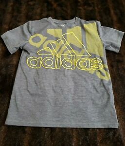 Adidas Boys Youth Small 8 Gray Green Short Sleeve Athletic Shirt