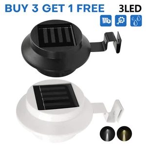 Buy 3 get 1 Free LED Solar Gutter Light Outdoor Security Wall Fence Yard Lights - Picture 1 of 16