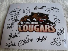PRINCE GEORGE COUGARS TEAM SIGNED 8X10 GLOSSY LOGO PHOTO WHL 13 AUTOS