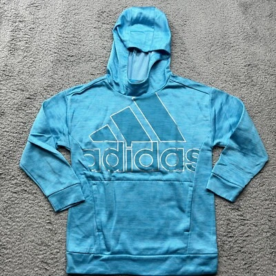 Adidas Sudadera con Capucha Juvenil Med 10/12 Pullover Sudadera Logo Manga Larga Azul Teal Foto 1 de 4