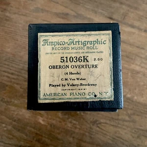 Ampico=Artigraphic Record Music Roll Oberon Overture 51036K - Picture 1 of 4
