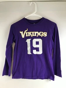 NFL Shirt Kids Size Medium Purple NFL Minnesota Vikings Adam Thielen Long Sleeve - Picture 1 of 7