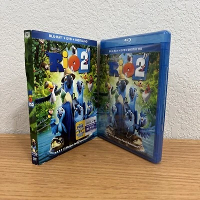 Rio 2 (Blu-Ray/DVD/Digital, 2014) w/ Slipcover Eisenberg Hathaway SEALED SEE PIX - Image 1 of 4