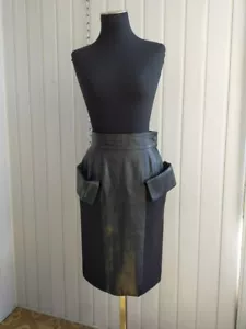 Saint Laurent rive gauche vintage leather skirt, 38 - Picture 1 of 12