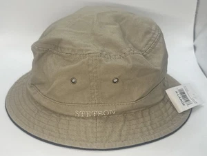 Vintage Stetson Boonie Sun Hat Size XL Cotton Khaki Black - Picture 1 of 10