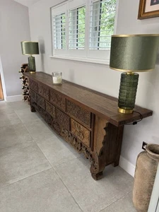Contemporary Solid Mango Wood 9 Drawers Large Sideboard in hard Wood - Picture 1 of 8