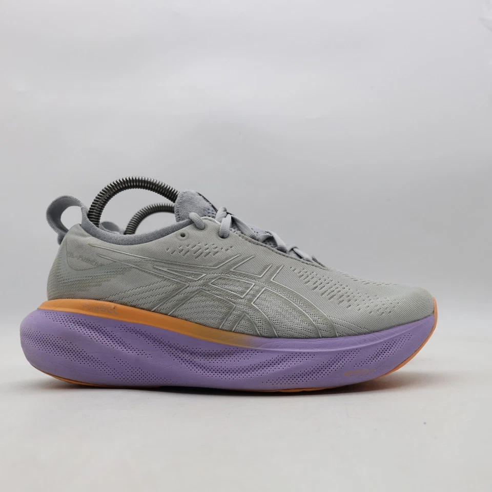 Zapatos para correr Asics Gel-Nimbus 25 para mujer talla 8 gris ancho/púrpura 1012B437 Foto 1 de 4