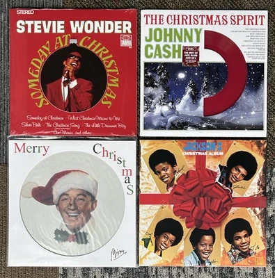 Merry Christmas Vinyl - Stevie Wonder, Johnny Cash, Bing Crosby, Jackson 5 - NEW - Image 1 of 2