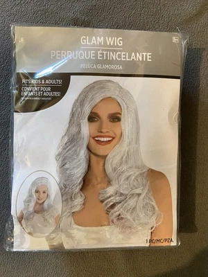 Peluca Plateada Glamour Espíritu Escolar Larga Elegante Disfraz Accesorio  Foto 1 de 4