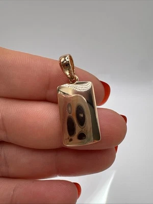 14ct ROLLED Gold Bonded Modernist Style Pendant  Bar Hallmarked 585RG Gift Idea Foto 1 de 4