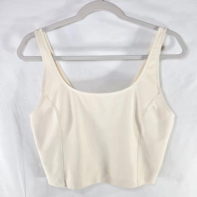 Old Navy Active Powersoft Cami Cropped Tank Womens L Cream Ivory Stretch Unlined - Image 1 of 4