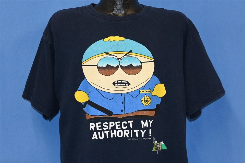 复古 90 年代 SOUTH PARK CARTMAN RESPECT MY AUTHORITY COMEDY CENTRAL T 恤 XL — 第 1/4 张图片