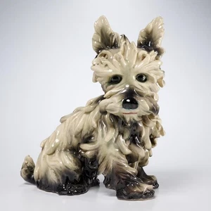 Vintage Terrier Dog Italian Spaghetti Ware Hand Painted Statue Figure Iris Apfel - Picture 1 of 6
