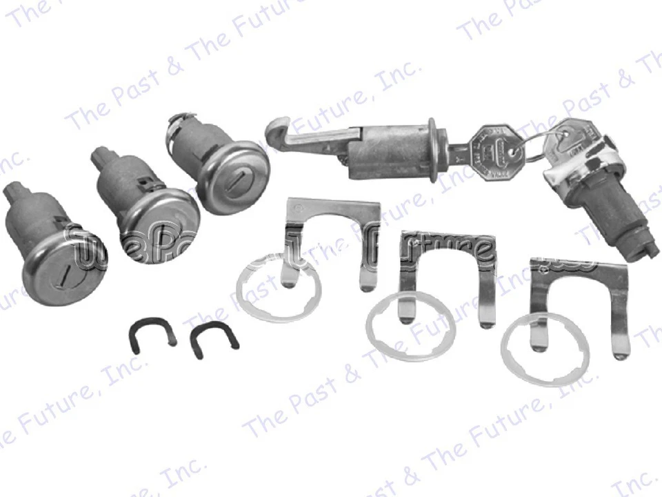 64 Impala Ignition Door Trunk Glove Lock Kit w/ Long Cylinder Original IMLS64-1 Foto 1 de 1