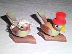 Erzgebirge Germany Bird @ Hand Carved/Painted Wooden Wood Vtg Miniature Figure D - Picture 1 of 5