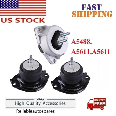 Ajuste para 2011-2019 Jeep Grand Cherokee 3.6L 5.7L 3 peças motor e montagem trans - Imagem 1 de 4