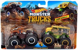 HOT WHEELS MONSTER TRUCKS DEMOLITION DOUBLES HOTWEILER VS HOUND HAULER *NEW* - Picture 1 of 1