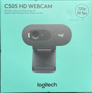 NIB Logitech C505 HD Webcam - 720p HD External USB Camera for Desktop - Picture 1 of 3