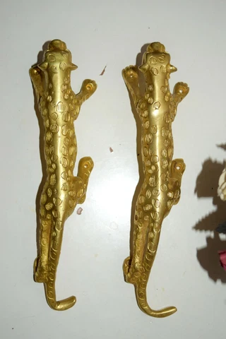 11'' Inches Leopard Door Pull Set Brass Welcome Tiger Grip Cupboard Handle EK957 Cover