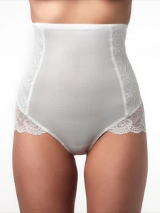 Panty Poirier Cintura Alta Marfil Control XL UK 18 Prendas Moldeadoras Adelgazante Ribete de Encaje - Imagen 1 de 5