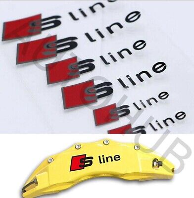 6 X AUDI S-LINE Black Brake Caliper Stickers Decals High Temperature Resistant • 7.15€